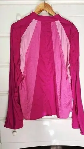 Vintage Victor Costa Occasion Barbie Pink Linen Cotton Patchwork Jacket Size XL