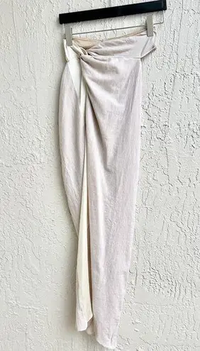 Viola & Vesper Cutout Back Thigh Slit Maxi Skirt Beige Women's Size 36 / US 2