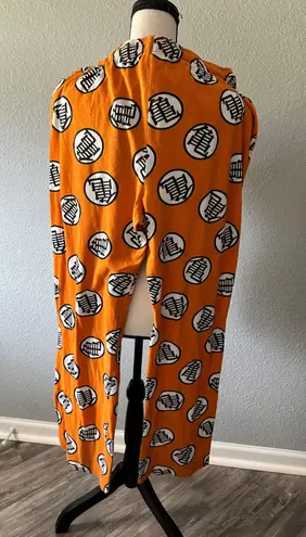 Dragon Ball Z Anime All Over Print Orange Sleep Pajama Pants Size Large