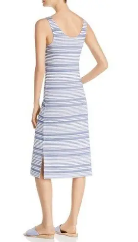 LYSSÉ New Lysse Stripe Knit Mulholland Midi Side Slit Sleeveless Tank Dress Blue