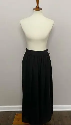 Vintage Clio Pants Wide Leg Palazzo Culottes Cropped Elastic Waist Lined Black Size M