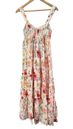 Yumi Kim Charli Dress Pink Floral Tiered Maxi Women’s Size Small