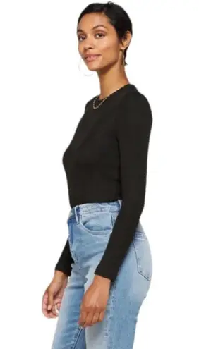 ALLSAINTS Bodyduit Women's 2 Black Ribbed Open Back Long Sleeve Thong NWOT