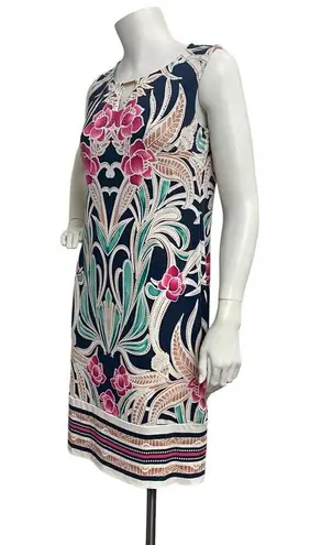 JM Collection Womens Petite Small Floret Sheath Keyhole Dress Hawaiian Tropical