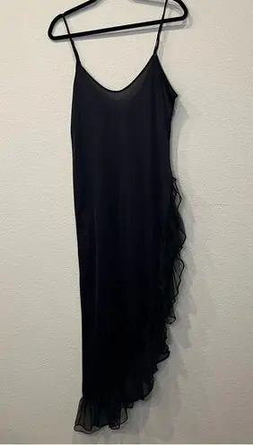 Lady Cameo Dallas Black Ruffle Dress Sz Medium Witchy Black Academia Whimsigoth