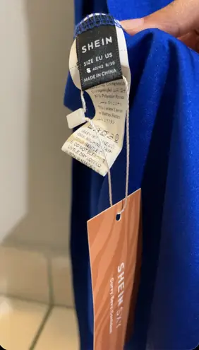 Split Thigh Lace Up Backless Halter Neck Dress Open Back blue Dress