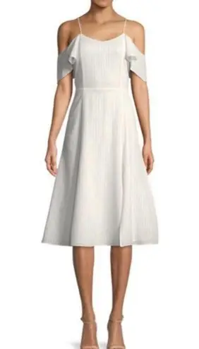 H by Halston NWT HALSTON Cold Shoulder Dress White Chalk Size 6
