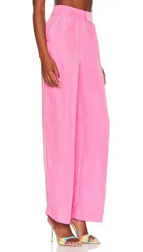 Ena Pelly Lillian Cupro Pleated Wide Leg Trousers Pink Size undefined