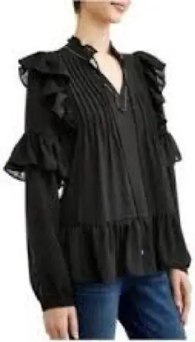 FINAL PRICE Free Generation Ruffled Blouse Black