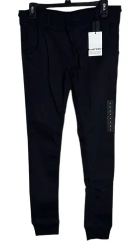 Gap 1969 Japanese Stretchy Slim Skinny Drawstring Waist Black Jogger Jeans sz 0