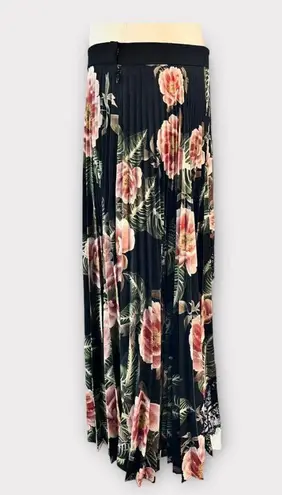 DELFI Collective Clara Maxi Skirt Pleated Multi Media Floral Lace White Large