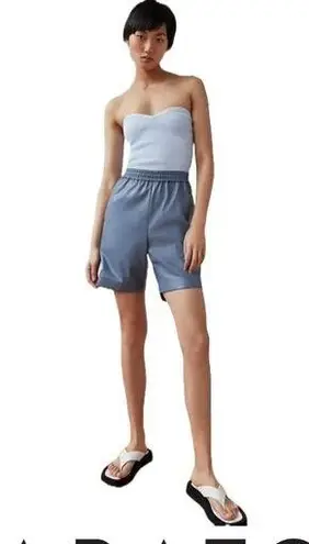 Babaton 💖 (Aritzia) Smith Vegan Leather Shorts in Dusty Blue