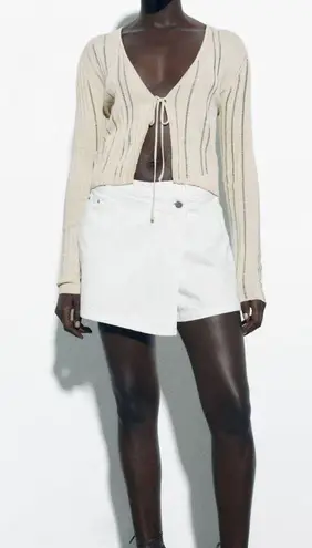 ZARA cream denim skirt cream