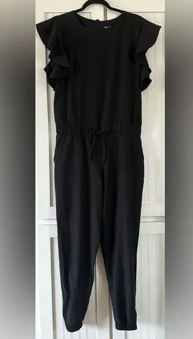 Albion Fit Nine To Nine Ruffle Sleeve Jumpsuit black size medium
