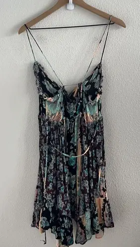 Free People Intimately Black Summer Storm Slip Dress Flowy Boho Mini Dress XS