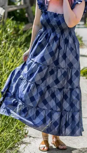 Hill House Ellie Nap Dress Navy Glitter Check, XS