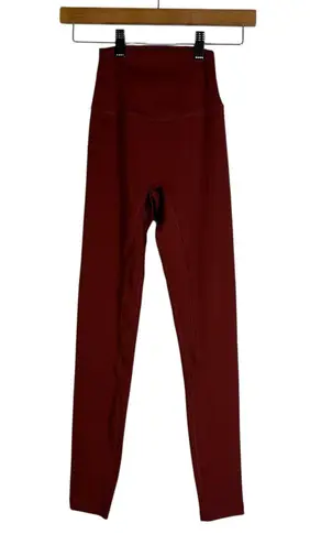 DYM Leggings Womens 2XS Burgundy High Rise Stretch Athleisure Yoga Pilates Brown Size XXS
