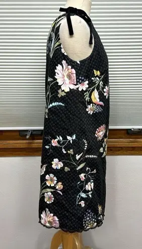 Maeve Anthropologie Ashbury Black Floral Studded One Shoulder Dress