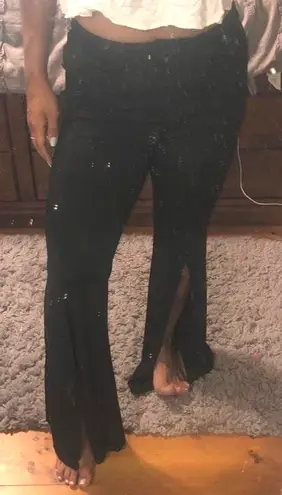 SheIn Black Slit Flare Pants