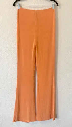 Princess Polly NWT  True Heart Slinky Knit Ruched Flare Pants in Orange Size 6