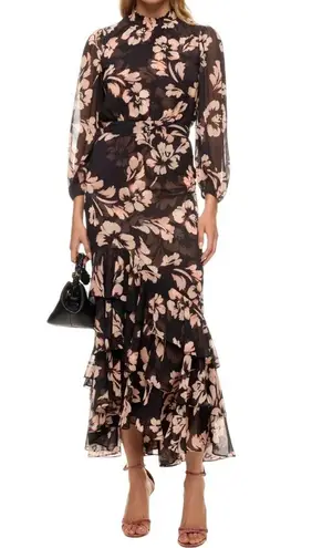 Misa Los Angeles Aubrey Dress in Black Floral, Size S