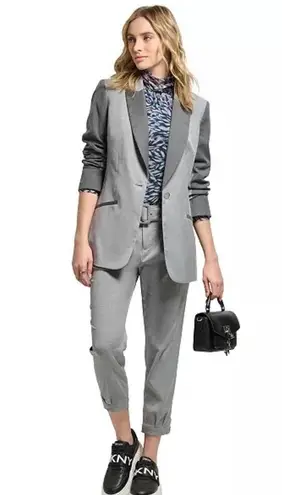 Donna Karan DKNY Two Tone Single Button Blazer in Gray, NWT, Size 8 $159