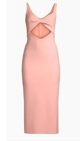Bec & Bridge Twist Cut Out Midi Dress SMALL Bodycon Designer Blush Pink $320 NEW