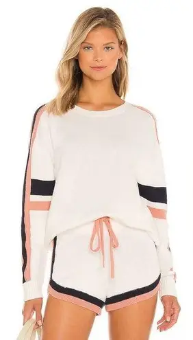 Revolve The Upside Boo Knit Shorts White Black Pink Trim Size XS