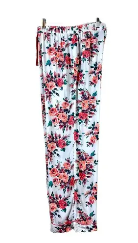 Cynthia Rowley Women’s Pajama Pants Wide Leg Drawstring Pockets Floral Size L