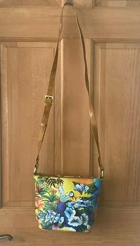 SHARIF Hand Painted Hawaiian Sunset Leather Bag ARTISTIC EXPRESSIONS VTG Purse