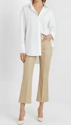 NANUSHKA Zoey Vegan Leather Cropped Flare Trousers, Pebble, Large