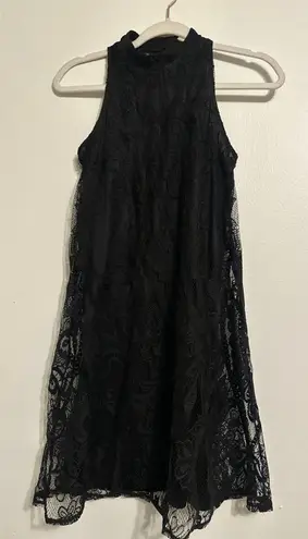 Xhilaration Black Lace Sleeveless Dress Lined Polyester EUC Women's XS