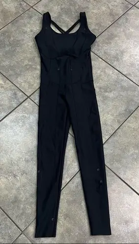 Ghost Flower Earth Onyx One Piece Jumpsuit Athletic Black Womens Sz S Gymastic