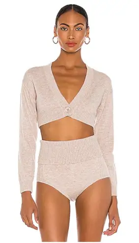 Michael Costello X Revolve Natural Cropped Cardigan Sz XXS