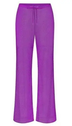 SKIMS  Pants Rhinestone Violet SOLD OUT Cover Up Pants Swim / Boho NWT Sheer XXS