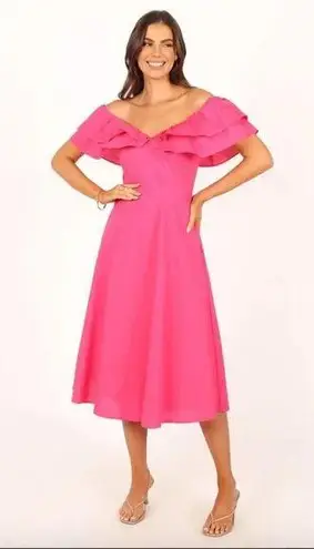 Petal and Pup Cabo Magenta Frill Sleeve Midi Dress M