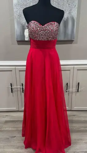 Alyce Paris Strapless Pink Gown with Sequin Bodice