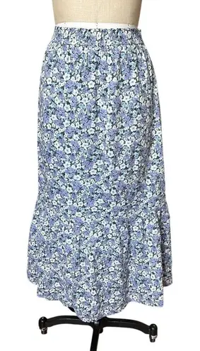 Paul & Joe x Uniqlo Maxi Floral Boho Skirt Size XL Blue