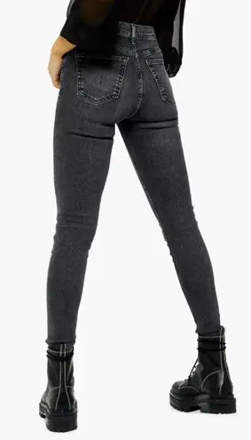 Topshop Jamie High Waist Skinny Jeans (Washed Black)