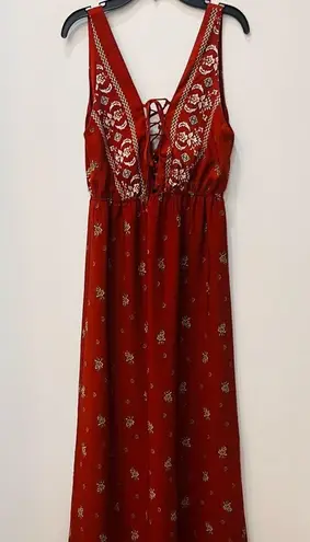 Boutique maxi dress floral size small rust