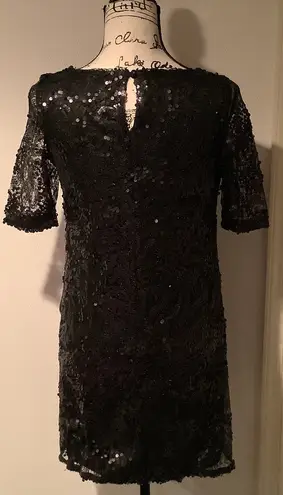 Jax NWT Black Sequin Short Sleeve Mini Dress