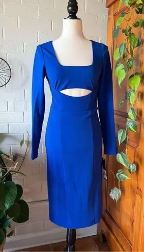 Rachel Rachel Roy long sleeve cutout bodycon dress blue size XS