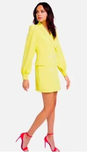 Black Halo Mellow Yellow Olympia Blazer Mini Formal Dress sz 8