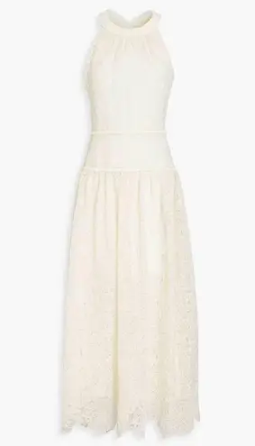 SIMKHAI Gabriela gathered corded lace midi dress Size 2