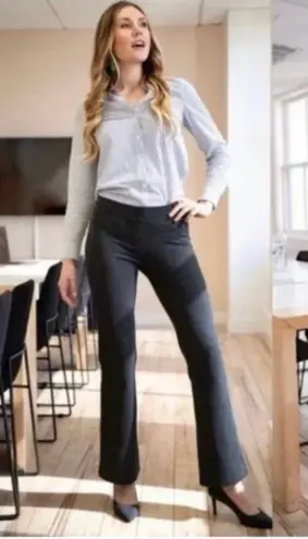 Betabrand Straight-Leg Dress Pant Yoga Pants – Charcoal Gray, Small Petite