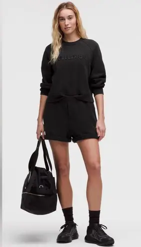 Lululemon NWT  Scuba Oversized Pullover Crewneck Sweater Wordmark Black Size M/L - Image 4