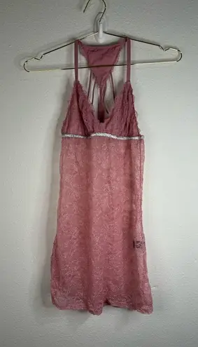 Bebe  Pink Lace Strappy Babydoll Chemise – Size Medium - Image 2