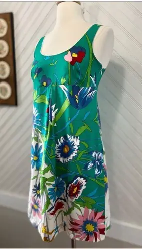 Julie Brown Silk Spring Floral Sleeveless Knee Length Dress size 4