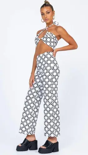 Princess Polly Black and White Latiana Floral Checkerboard Pants + Top Set 8