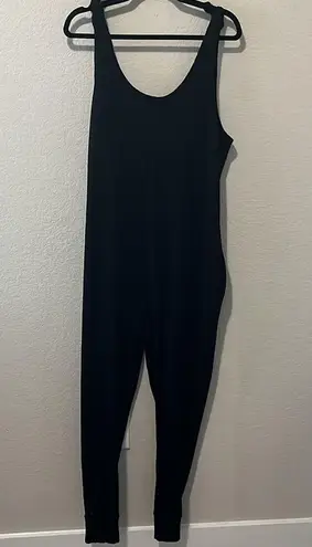 SMASH + TESS Knot Your Average Romper w Tie Up Straps, Black Ribbed, Size L Size L